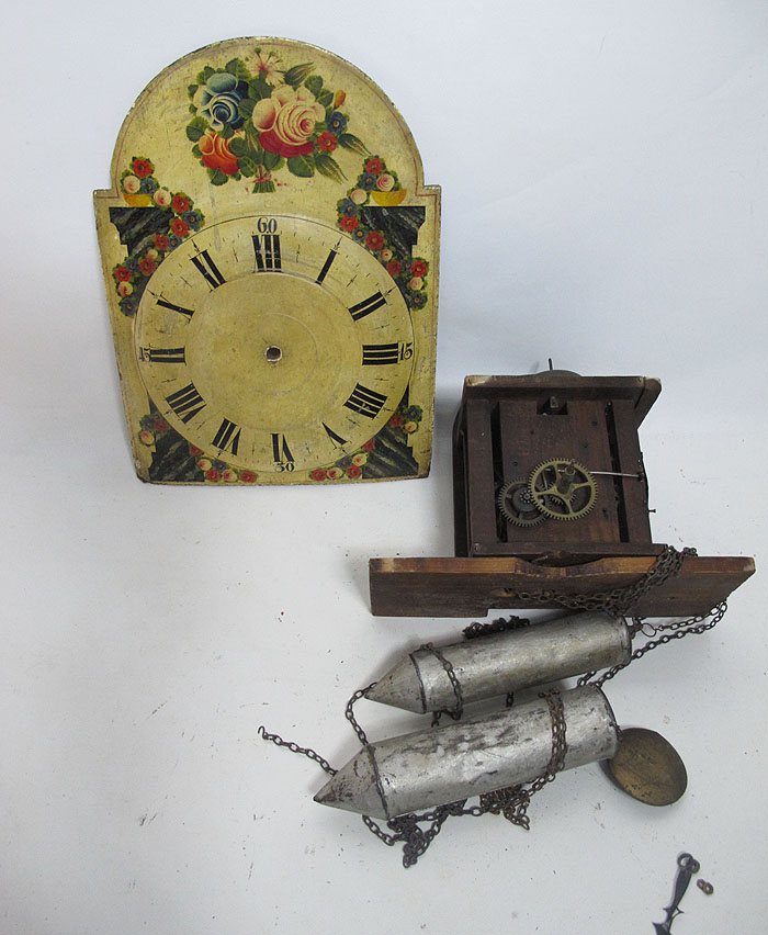 Antique c 1805 Daniel Miller Bristol CT Wood Movement Wag On The Wall