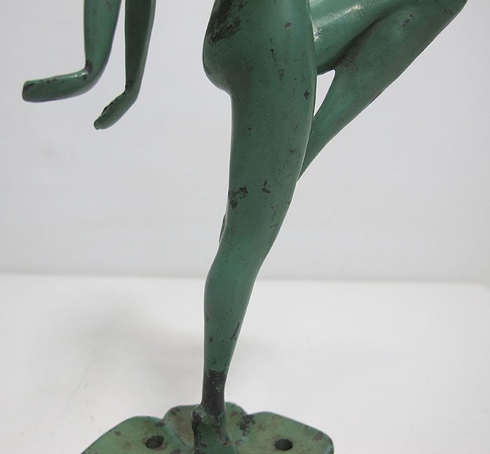 Art Deco 1920 S Rare Frankart Dancing Nude Statue Cast Metal Flower