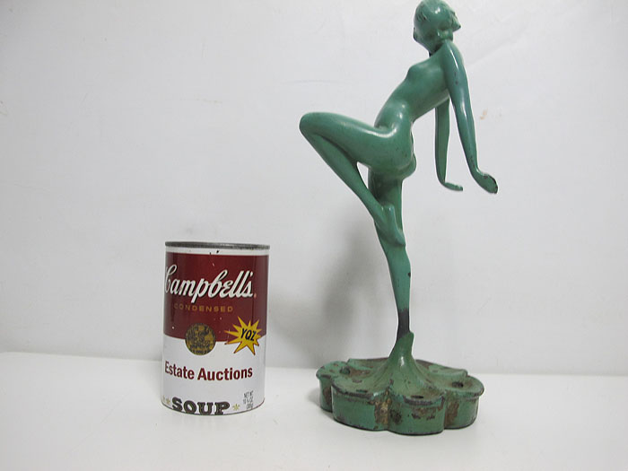 Art Deco S Rare Frankart Dancing Nude Statue Cast Metal Flower